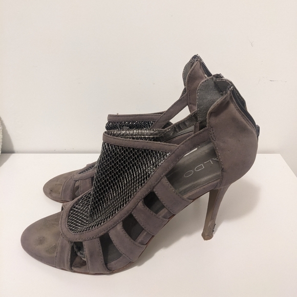 Aldo Grey Heels Size 9 - Picture 2 of 2